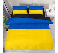 LLSZAHD King Size Bedding Ukrainian flag Bedding Set With Zipper Closure Fluffy, Duvet Cover Set 230x220 cm Includes 2 Pillowcases 50x70 cm