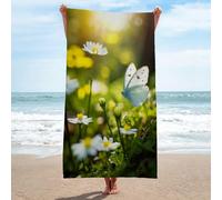 LLSZAHD Microfibre Towel Daisies Microfibre Towels Quick Dry Sand Free, Super Soft Beach Blanket Bath Shower Towel - 80x160cm/32x63in