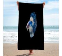 LLSZAHD Microfibre Towel Fantail Fighting Fish Microfibre Towels Quick Dry Sand Free, Super Soft Beach Blanket Bath Shower Towel - 80x160cm/32x63in
