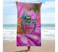 LLSZAHD Microfibre Towel Jumping Spider Microfibre Towels Quick Dry Sand Free, Super Soft Beach Blanket Bath Shower Towel - 80x160cm/32x63in