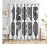 LLSZAHD Modern Minimalism Blackout Curtains for Living Room Digital lines Thermal Curtains for Bedroom Curtain Eyelet Blackout Blind 52 X 63 Inch Set of 2 Panels