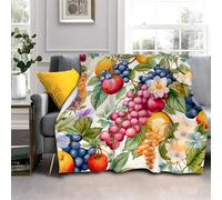 LLSZAHD Pink Purple Grapes Fleece Blanket, Fruit Throw Blanket, Soft Warm Fuzzy Washable Blanket for Sofa, Chair, Lap, Travel, Pets, excellent gift (40"x60")