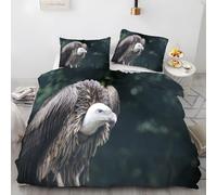 LLSZAHD Single Duvet Cover Eagle Duvet Cover Sets 3D Printed Bird Single Bedding Sets with Zipper 110gsm Microfiber Breathable Soft Quilt Covers and 2 Pillowcases 19" x 29"