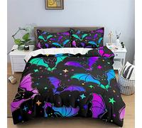 LLSZAHD Single Duvet Cover Set colorful bat Printing And Dyeing Duvet Cover,Soft Four Seasons Bedding,Quilt cover 135x200cm with 1 pillowcase 40x60cm,Set Kids Will Love It