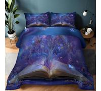 LLSZAHD Starry Sky Single Duvet 10.5 Tog Magic Tree Coverless Duvet Cosy Super Soft Breathable Microfibre for Summer Winter, Easy Care Machine Washable Quilt with 2 Pillowcases