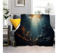 LLSZAHD Underwater World Blanket, School Of Fish Throw Blanket, Fluffy Soft Fleece Blanket for Sofa, Couch, Bed, Chair, Travel, Camping,for Kids Boys Adults (60"x90")