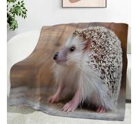 LLSZAHD White Hedgehog Blanket Baby Size, Animals, Ultra-soft Warm Puffy Flannel Throws Blankets, Versatile Throw Blanket 30"x40" for Bedroom Couch Bed Sofa Bedding (76x101cm)