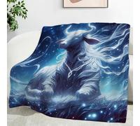 LLSZAHD White Ox Blanket Baby Size, White Stars, Ultra-soft Warm Puffy Flannel Throws Blankets, Versatile Throw Blanket 30"x40" for Bedroom Couch Bed Sofa Bedding (76x101cm)