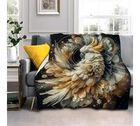 LLSZAHD White Parrot Blanket Baby Size Black Ultra-soft Warm Puffy Flannel Throws Blankets, Versatile Throw Blanket 30"x40" for Bedroom Couch Bed Sofa Bedding (76x101cm)
