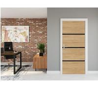 LLSZAHD Wood Grain Wooden Doors 3D Door Sticker - Self-Adhesive Door Mural for Interior Doors - Decal for Bedroom, Bathroom, Living Room - 90 x 210 cm