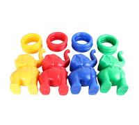 LLTCMAOYI Colorful Elephant Ring Toss Game, 8 Elephant Targets with 16 Rings Sensory Training Toy for Outdoor and Indoor,Small