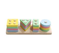 LLTCMYGS Color And Shape Classification Puzzle Building Block Toys, Montessori Sensory Toys,Model A