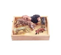 LLTCMYGS Mini Wildlife Model Set Teaching AIDS, Montessori Language Learning Material Toys