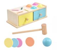 LLTCMYGS Montessori 2-In-1 Coin Drop & Pounding Bench, Shape Sorting & Fine Motor Skill Development