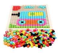 LLTCMYGS Montessori 2-In-1 Wooden Puzzle & Board Game, Classic Family Board Games Set with Dice & Pieces