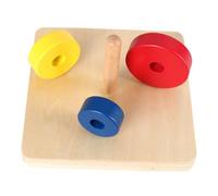 LLTCMYGS Montessori 3 Discs on Vertical Toys, Toddler Fine Motor Skill Toy, Wooden Stacking Toy