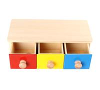 LLTCMYGS Montessori 3-Drawer Ball Box, Wooden Object Permanence & Color Matching Toy for Toddlers