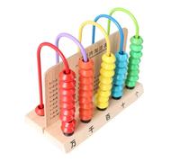 LLTCMYGS Montessori 5-Column Abacus, Math Manipulative for Addition & Subtraction