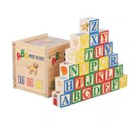LLTCMYGS Montessori Alphabet Number Wooden Blocks, 27 PCS ABC 123 Building Blocks with Storage Case