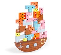 LLTCMYGS Montessori Animal Balance Jenga Toys, A Balanced Stacking Building Block Tabletop Game