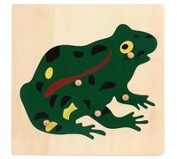 LLTCMYGS Montessori Animal Knob Panel Jigsaw Puzzle, Preschool Development Jigsaw Puzzle Toys for Kids,frogs