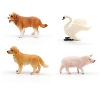 LLTCMYGS Montessori Animal Model Small Statues, Language Teaching Auxiliary Tools (4 Pieces)