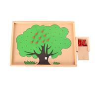 LLTCMYGS Montessori Apple Counting Tree, Wooden Number Counting Toy with Removable Apples