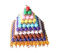 LLTCMYGS Montessori Beaded Pyramid Mathematics Teaching AIDS, Preschool Beaded Mathematics Materials