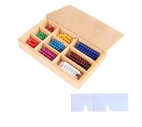 LLTCMYGS Montessori Beaded with Box Math Toys, Montessori Early Math Development Tool, Educational Materials,Colorful,8mm