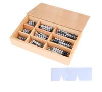 LLTCMYGS Montessori Beaded with Box Math Toys, Montessori Early Math Development Tool, Educational Materials,gray,8mm