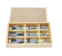 LLTCMYGS Montessori Beaded with Box Math Toys, Montessori Early Math Development Tool, Educational Materials,gray,7mm