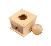LLTCMYGS Montessori Beech Wood Box Teaching AIDS, Wooden Ball Drop Toys, Hand-Eye Coordination Training
