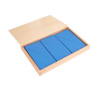 LLTCMYGS Montessori Blue Triangles, 12-Piece Wooden Sensory Geometry Puzzle for Toddlers