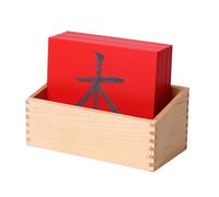 LLTCMYGS Montessori Chinese Character Enlightenment Language Teaching AIDS, Chinese Sand Character Board,Red