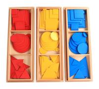 LLTCMYGS Montessori Circles Squares Triangles Sensory Toys, Hand-Eye Coordination Sensory Development