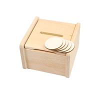 LLTCMYGS Montessori Coin-Coin Box Teaching AIDS And Toys, Beech Wood Hand-Eye Coordination Teaching AIDS