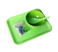 LLTCMYGS Montessori Colorful Bells Scooping Set, Practical Life Sensory Toy, Bowls & Spoon,plastic tray