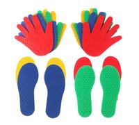 LLTCMYGS Montessori Colorful Non-Slip Footprints & Handprints, Kids Home School Classroom Physical Education Learning
