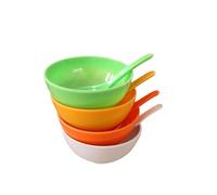 LLTCMYGS Montessori Colorful Plastic Bowl & Spoon Set, Practical Life Sensory Toy, Unbreakable Imitation Porcelain Tableware