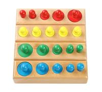 LLTCMYGS Montessori Colorful Socket Cylinders, Wooden Sensory Toy, Shape & Color Recognition