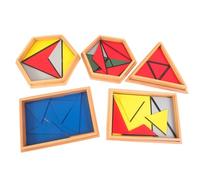 LLTCMYGS Montessori Constructive Triangles, Wooden Sensory Geometry Toy, Shape Recognition Toy
