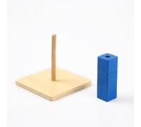LLTCMYGS Montessori Cubes on Vertical Dowel Toy, Development & Fine Motor Skill Learning Tool