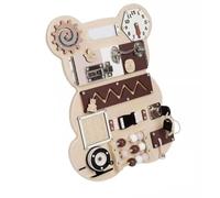 LLTCMYGS Montessori Cute Bear Busy Board Toy, Sensory Education Fine Motor Development