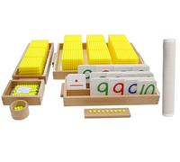 LLTCMYGS Montessori Decimal System Bank Game, Golden Bead Math Manipulatives for Place Value & Arithmetic Learning,Model A with carpet