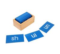LLTCMYGS Montessori Double-Letter Sandpaper Tracing Boards, Chinese Character Pinyin Recognition Card