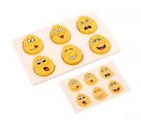 LLTCMYGS Montessori Emoji Face Changing Puzzle Toy, Wooden Egg Expression Matching Game with Operation Cards for Toddlers