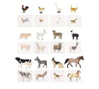 LLTCMYGS Montessori Farm Animal Mini Models And Corresponding Cards, Preschool Language Materials