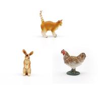LLTCMYGS Montessori Farm Animal Model Set, Simulation Animal Miniature Statues Language Teaching AIDS (3 Pieces)