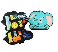 LLTCMYGS Montessori Felt Busy Board, Cartoon Animals Sensory Toy, Early Educational Activity Toy for Kids,elephant