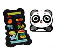 LLTCMYGS Montessori Felt Busy Board, Cartoon Animals Sensory Toy, Early Educational Activity Toy for Kids,panda